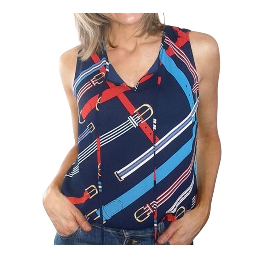 Cabi Hold Up Winding Belts Sleeveless Blouse Top Medium